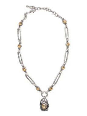 Chanour Handmade Crystal Pewter Necklace